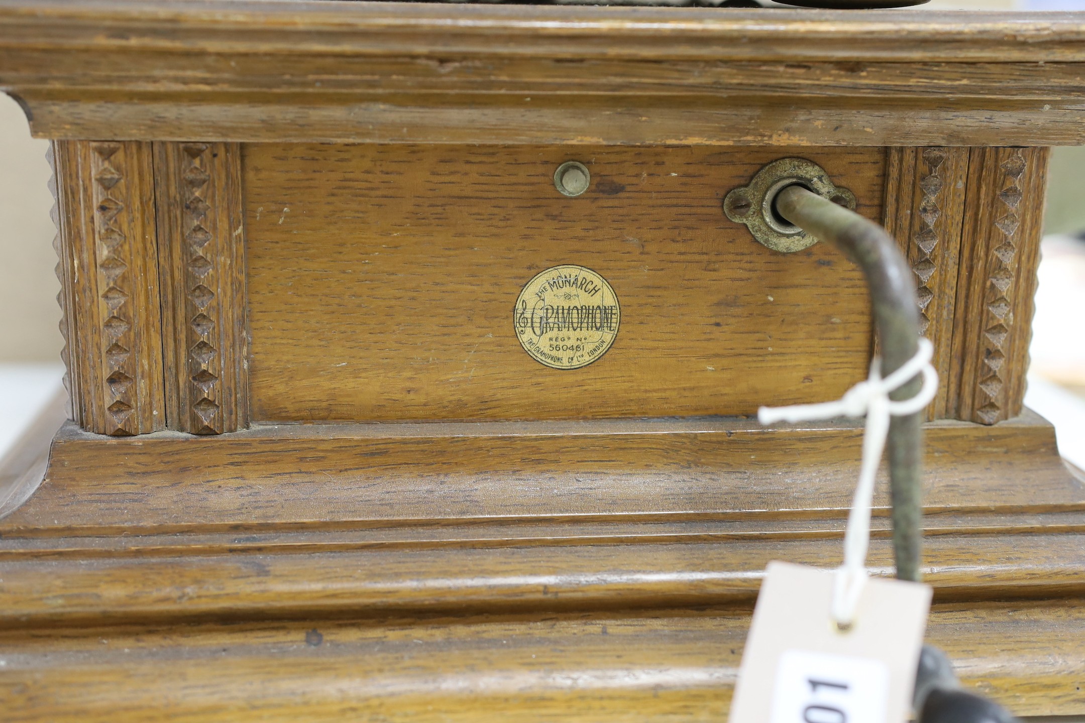 A Monarch Exhibition gramophone with horn